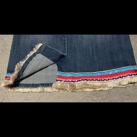 Pilcro and the Letterpress Trimmed Denim Skirt - Size 8 - Picture 5 of 12